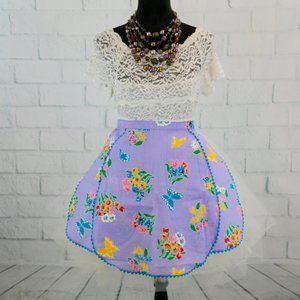 Vintage Hostess Purple Floral Apron